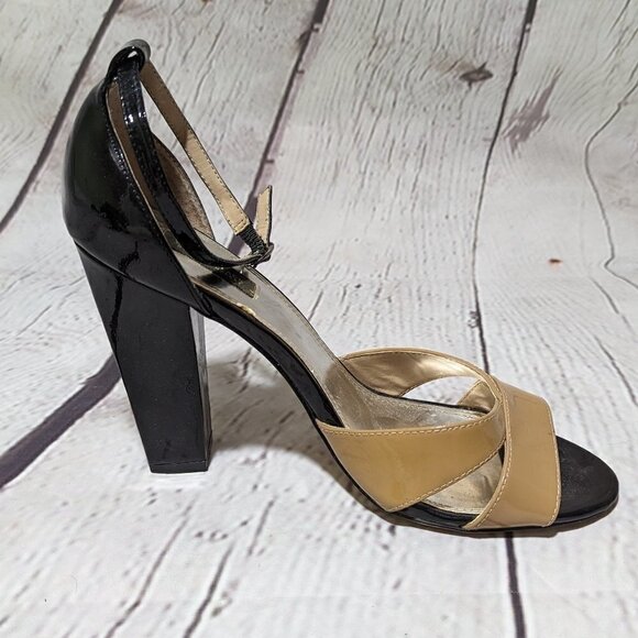 WHBM Patent Ankle Strap Block Heels  9 - Picture 3 of 10